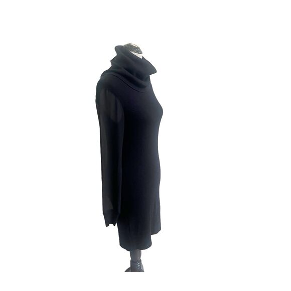 All Saints Milo Funnel Sweater Dress Black Size 6 Wool Cashmere Blend Minimalist - Picture 2 of 14